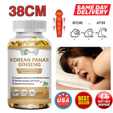 Korean Panax Ginseng 1600mg 120 Capsules - Extra Strength NON-GMO  Gluten-Free