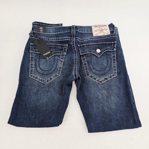 True Religion Rocco Big T Flap Relaxed Skinny Mens 32 Dark Roper Wash Jeans NEW - Picture 6 of 12