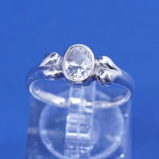 Size 7.5, vintage Sterling silver handmade ring, 925 engagement ring with cz