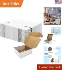 Brand New White 10x10x3 Shipping Boxes Set of 25 for Mailing and Storage