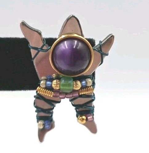 Signed Liztech Star Multimedia PIN 1999 Purple Green Silver Gold Approx 1" Man - Afbeelding 1 van 7