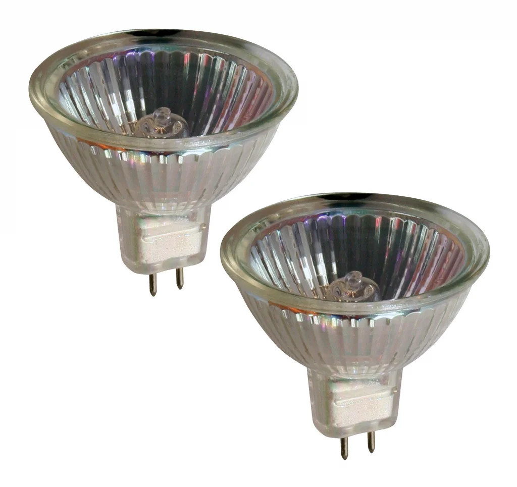 Pack Of 2 x 12v 50w Halogen MR16 GU5.3 Spot Bulb 2700K Dimmable 24° Beam Closed