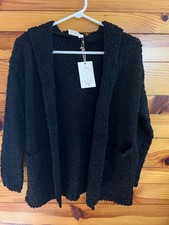NWT Joyfolie Mia Joy Hooded Black Cassandre Cardigan with Pockets Sweater Size 7