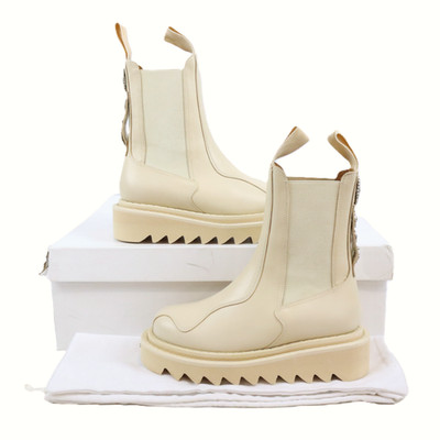 Toga Pulla Leather Chelsea Boots In Off-White And Tan Women's Size IT35 AJ1146