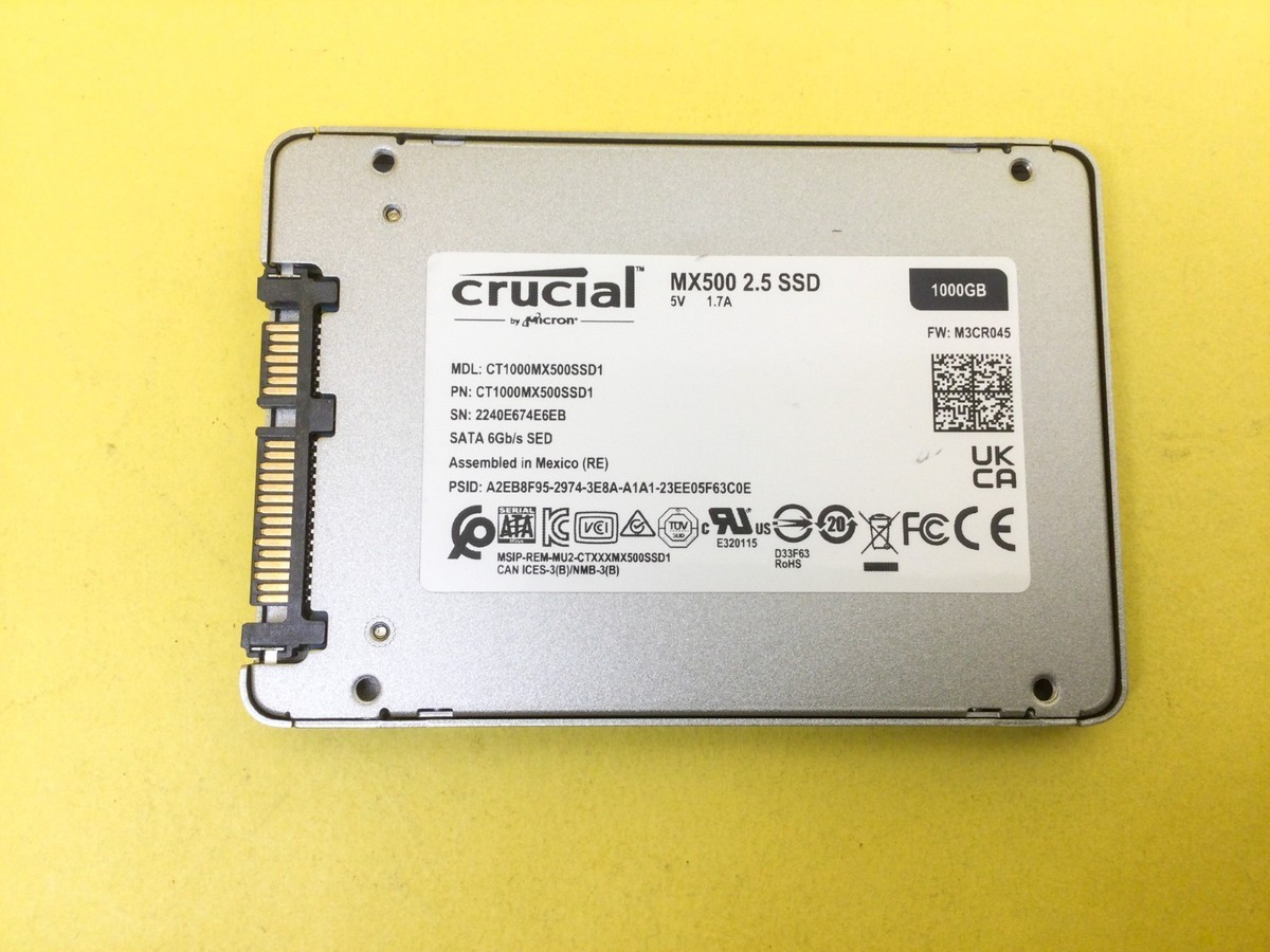 Crucial MX500 1TB SATA 6Gb/s 3D NAND 2.5Inch Internal SSD