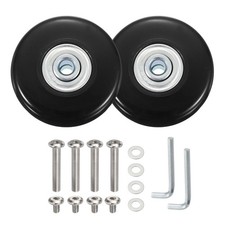 2 Set Luggage Suitcase Wheels Replacement, Rubber Swivel Caster Wheels 50x18mm