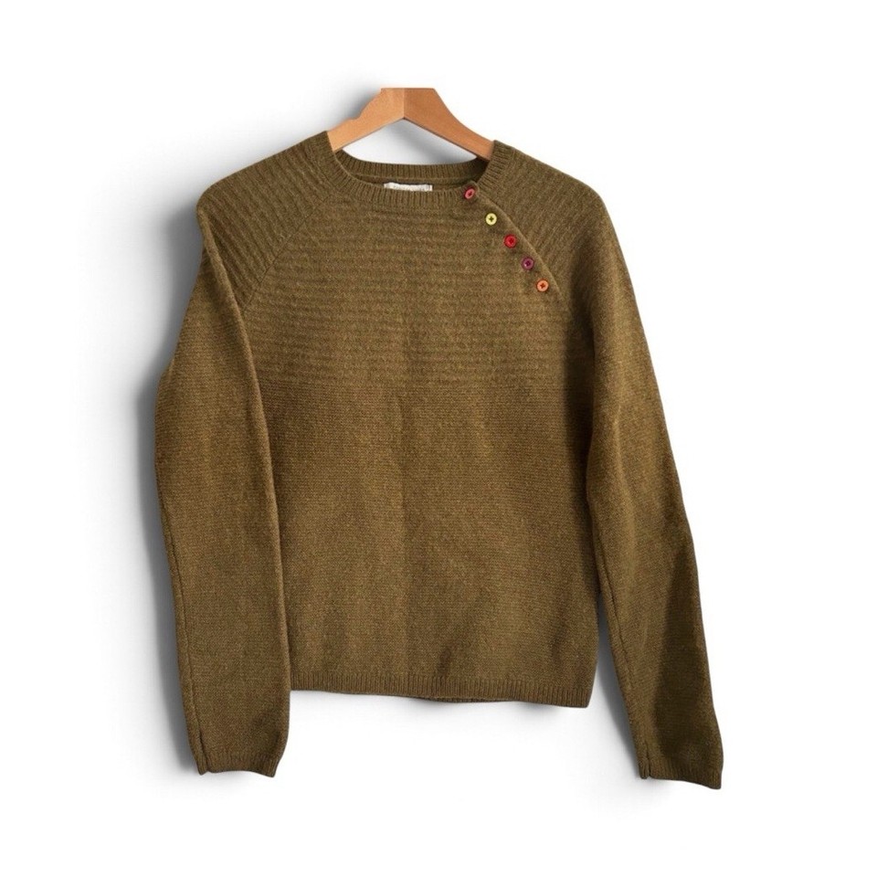 Tabitha Webb Green Knit Crew Neck Pullover Jumper Lambswool Blend Women’s S