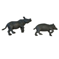 Mojo Vintage Rhinoceros Toy Animal Figures Set of 2