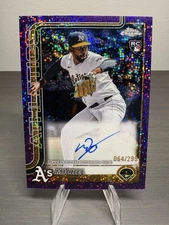 2025 Topps Chrome #RA-MO Michel Otañez Rookie Auto Purple Speckle Refr #'d /299