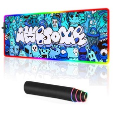 Anime Graffiti Awesome Large RGB Gaming Mouse pad Non-Slip Extended, B-led