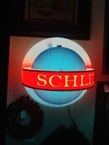 Vintage Schlitz Beer  Globe Wall Sign/Breweriana Bar Sign/ Art Electric WORKS