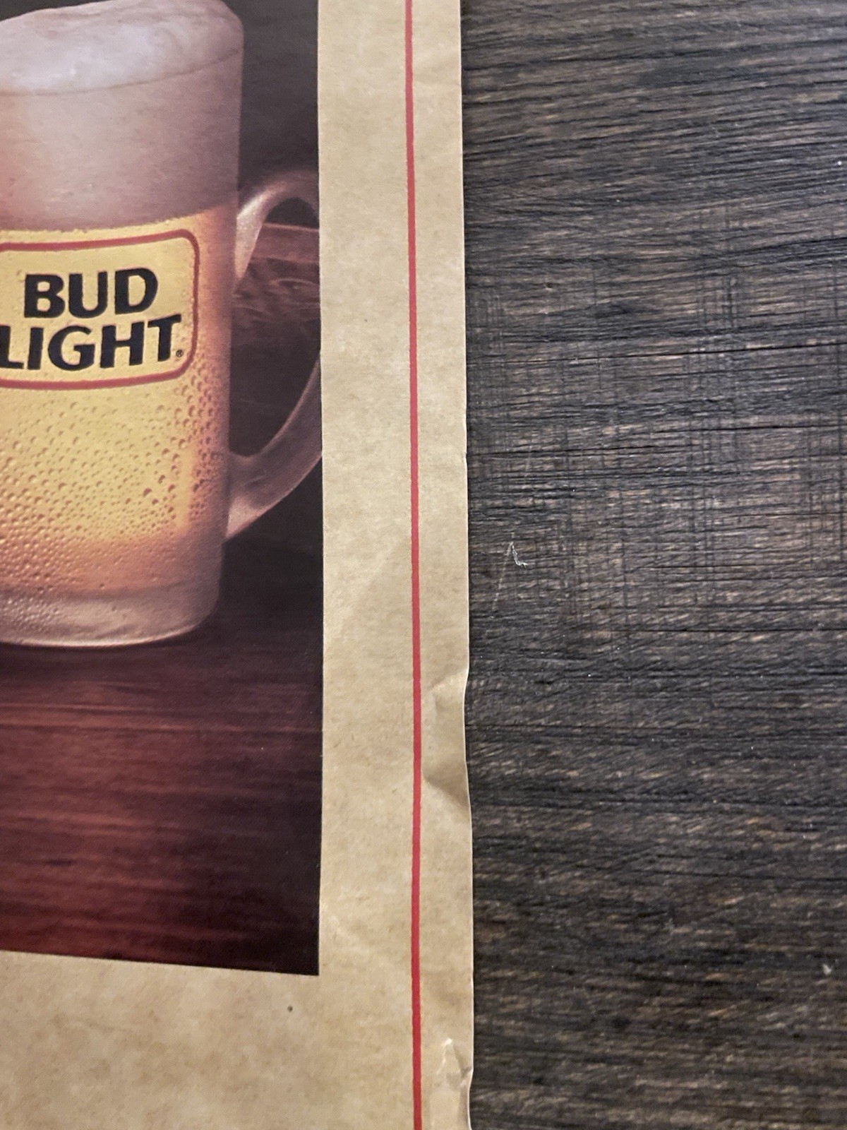 1987 Retro Bud Light Beer Spuds MacKenzie "Free To Party" 17" x 15" Poster