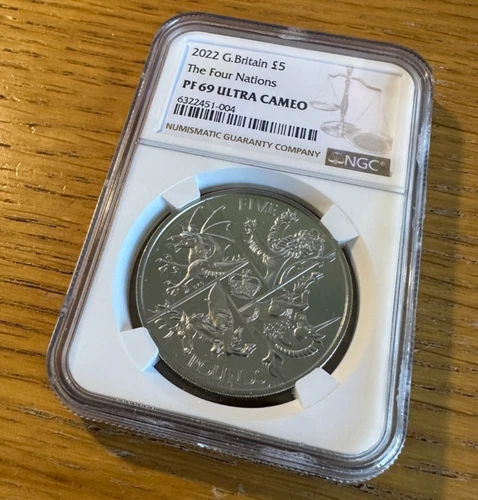 2022 £5 Four Nations NGC PF69 Proof Britain RME Exclusive Ltd Edition