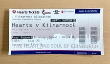 HEARTS VS KILMARNOCK 2018 TYNECASTLE SCOTTISH PREMIERSHIP FOOTBALL TICKET STUB