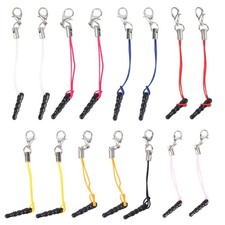 15pcs Charm Straps with Dust Plugs and Lobster Clasps Cellphone Decorative