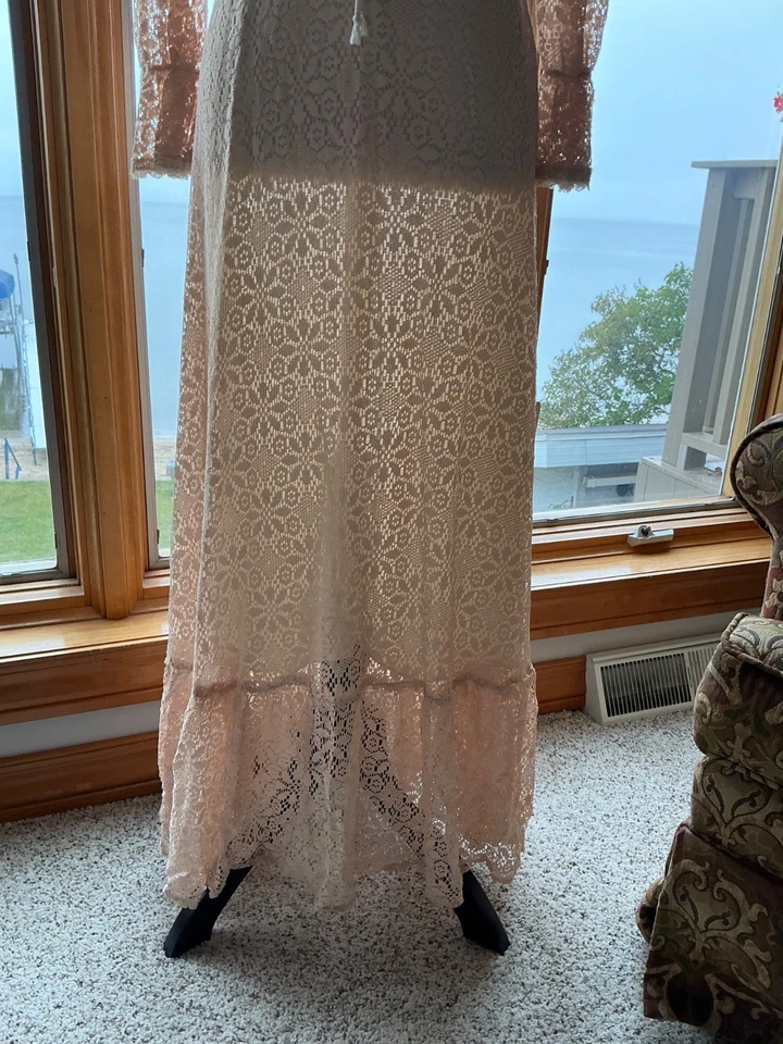 Genuine Gunne Sax Velvet & Lace Dress Vtg 70s Jessica McClintock Prairie #896E - Image 4 of 4