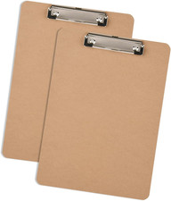 2 Pack Hardboard Office Clipboard, Letter-Size Clipboard with Low Profile Clip,