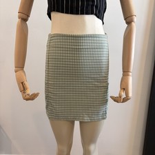 John Galt Brandy Melville Green and White Plaid Midi Skirt