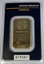 1 oz Gold Bar - Argor-Heraeus (Plain Back, In Assay) 3850.00 per troy oz