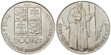 Czechoslovakia - Czech Republic 500 Kroner 1992 Silver 0.9 24g Ø 40mm Km #158