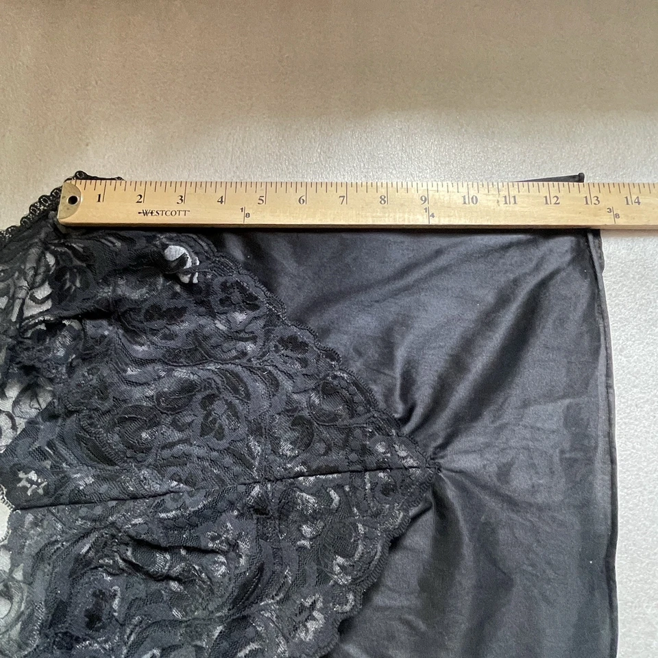 Camisola Vanity Fair vintage años 90 para mujer 34 detalle de encaje negro Fairycore Whimsigoth Foto 4 de 4