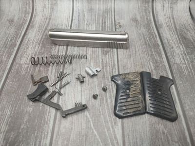 Jimenez Arms JA25 JA 25 acp repair parts Lot - Stainless Slide Trigger Grips Ect