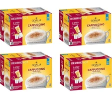 Gevalia Cappuccino Keurig K Cup Pods with Froth Packets 5.98oz (24 Count, 4 Box