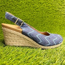 Vionic Coralina CHV Womens Size 6 Blue Beach Walking Espadrille Wedge Sandals