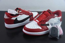AJ1 Retro Low Travis Sc0tt White Red Black Men's Size US 7-12