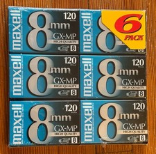 Lot of 6 Maxell 8mm GX-MP High Quality 120 Camcorder Video Cassette Tapes NEW