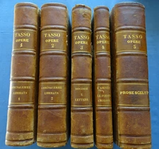 Tasso-Opere-Gerusalemme Liberata-Aminta-Poesie Amorose-5 vol-Classici Italiani