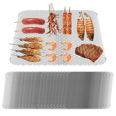 20-Pack 16x12 Non-Stick Aluminum Disposable Grill Topper Mats BBQ