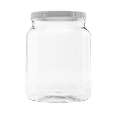 CLEARVIEW CONTAINERS Plastic Storage Jars with Leak 64oz, 1PK White, Clear 