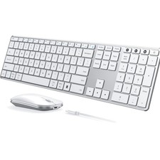 Wireless Bluetooth Keyboard and Mouse Combo, -3 Rechargeable Slim Quiet Keybo...