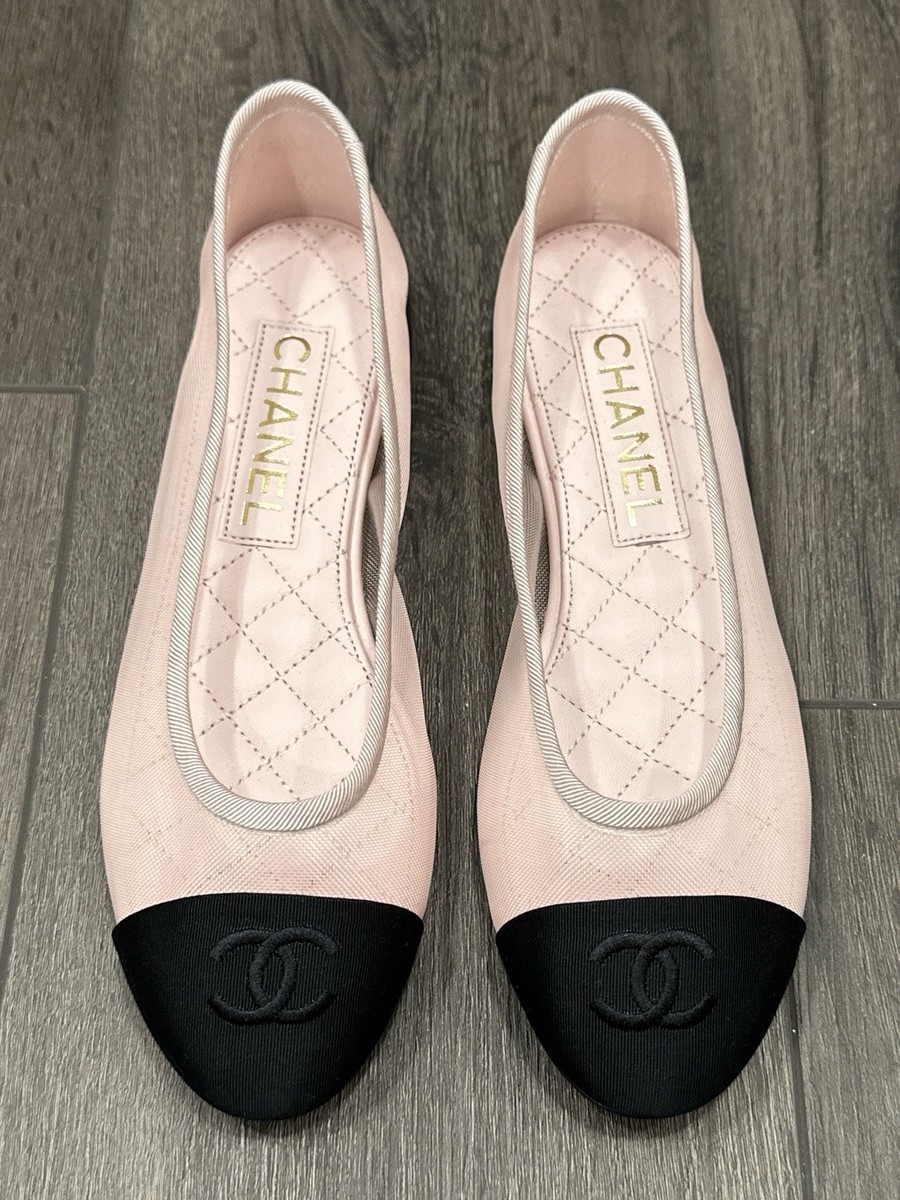 【正規買付】CHANEL バレリーナ フラットシューズ 刺繍 2025春夏 2025 CHANEL CC LOGO Light Blush Pink MESH BALLET BALLERINA