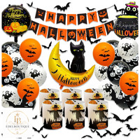 Halloween Deko Tischdeko Luftballons Orange Schwarz Konfetti FüR Party
