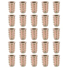 25pcs Screw with Gasket Zinc Alloy Hex Drive Threaded Inserts 1/5"-6 x 18mm