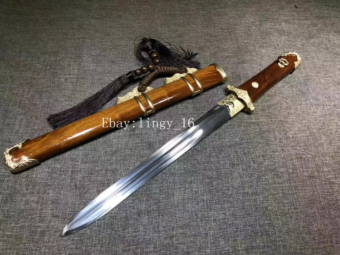 Brass Fittings Small Tang Saber Short Dao Sword Folded Steel Chinese Dagger Jian