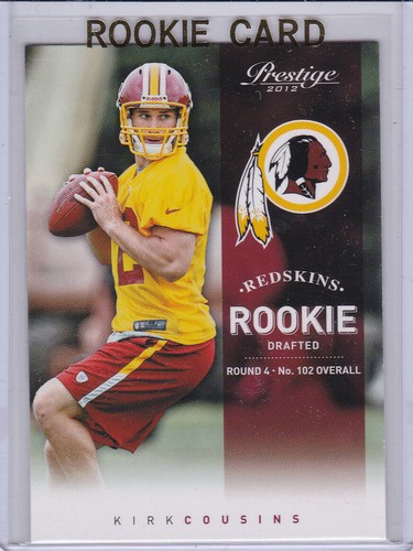 Tarjeta de novato Kirk Cousins 2012 Prestige RC Football Redskins Vikings - Imagen 1 de 2