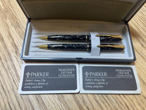 Parker Ballpoint Pen Sonnet Mechanical Pencil Marble Pattern Japan seller; - Picture 1 of 3