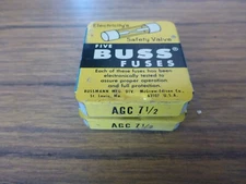 Lot of 9 New Bussman Fuses AGC 7 1/2  Tin Top Boxes  Buss Fuse Electric Repair