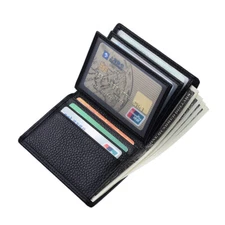 RFID Blocking Slim Bifold Genuine Leather Minimalist Front Pocket Card Holders