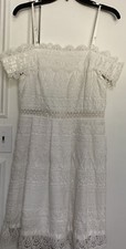 Francescas Lace Off The Shoulder Fit And Flare White Dress Lined Woman’s M