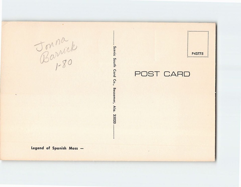 Postcard The Legend of The Spanish Moss eBay