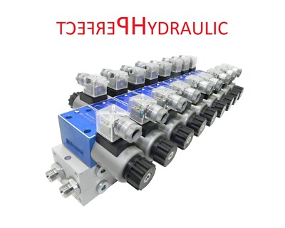 Hydraulikventil Steuerventil 8 Sektion CETOP 03 NG6 60l/min 12V Grundplatte DBV