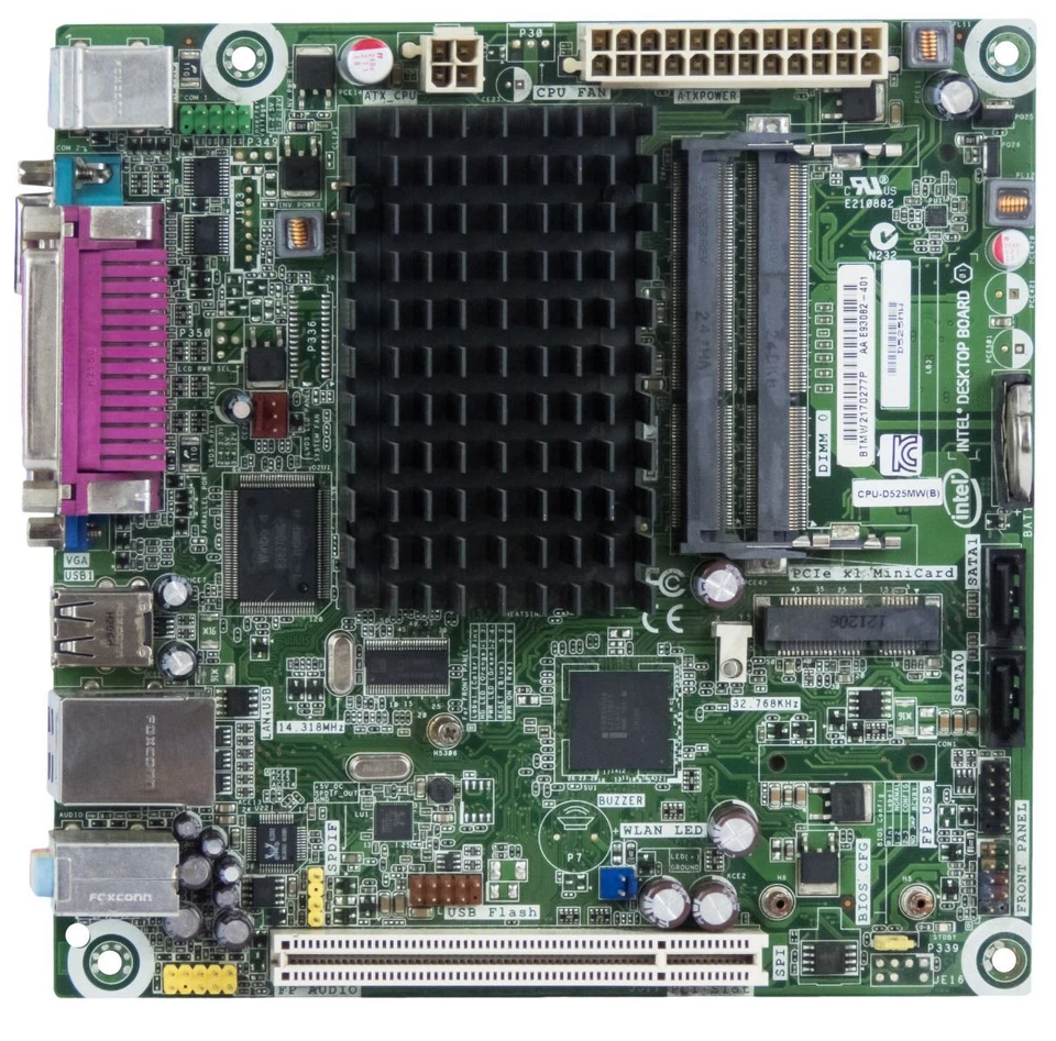 MAINBOARDS INTEL D525MW ATOM D525MW 1.8GHZ DDR3 GIGABIT MINI-ITX + I/O SHIELD - Bild 1 von 3