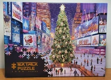 1000 PC. PUZZLE - TIMES SQUARE/CHRISTMAS - TEKTALK PUZZLE - WORKED ONCE/COMPLETE