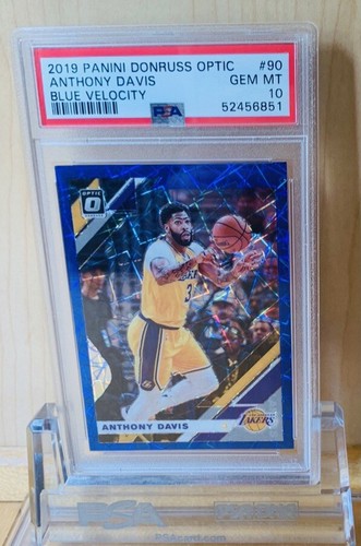 2019 PANINI DONRUSS OPTIC BLUE VELOCITY #90 ANTHONY DAVIS PSA 10 GEM 💎💎💎MINT