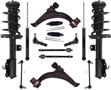 Fits 2014-2015 Chevrolet Cruze Front Struts Rear Shocks Control Arms Tie Rods