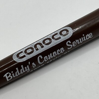 VTG Ballpoint Pen Biddy's Conoco Service Oil Gas Station Keokuk IA